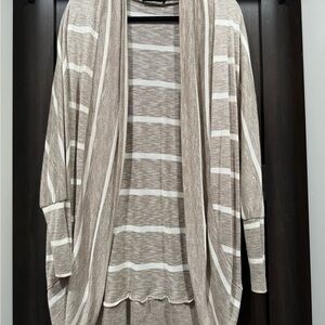 Striped Beige Women's Cardigan